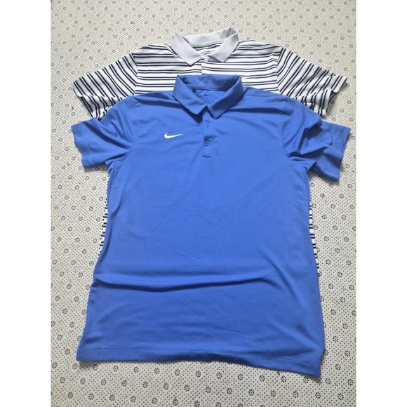 Nike Other - 2 Nike Dri Fit Golf Polo Shirt Men's Size M Blue Short Sleeve Athletic